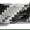 Mexen Kioto+ douchewand met plank Walk-in 80 x 200 cm, zwart patroon, geborsteld koper - 800-080-121-65-78