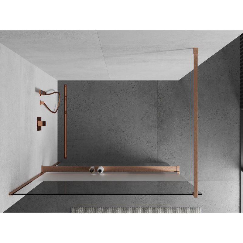 Mexen Kioto+ γυάλινος τοίχος ντουζιέρας με ράφι Walk-in 80 x 200 cm,