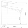 Mexen Royo robinet de lavabo, noir - 72200-70