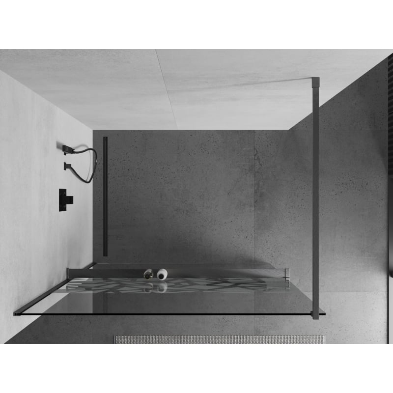Mexen Kioto+ dušisein riiuliga Walk-in 100 x 200 cm, valge muster, püsshall poleeritud - 800-100-121-66-85
