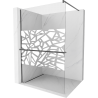 Mexen Kioto+ douchewand met plank Walk-in 110 x 200 cm, wit patroon, geborsteld kanon grijs - 800-110-121-66-85