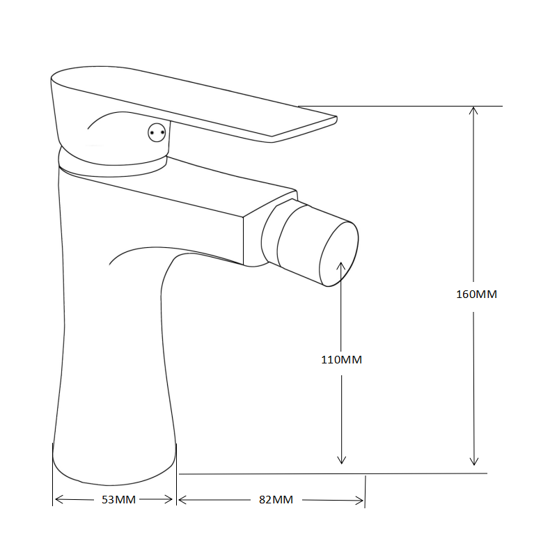Mexen Axel robinet de bidet, noir - 73820-70