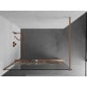 Mexen Kioto+ Duschwand mit Walk-in-Regal 70 x 200 cm, weißes Muster, gebürstetes Kupfer - 800-070-121-65-85