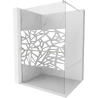 Mexen Kioto+ douchewand met plank Walk-in 70 x 200 cm, wit patroon, geborsteld nikkel - 800-070-121-97-85