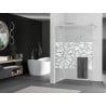 Mexen Kioto+ Duschwand mit Walk-in Regal 140 x 200 cm, weißes Muster, gebürsteter Nickel - 800-140-121-97-85