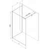 Mexen Kioto Duschwand Walk-In 130 x 85 cm, transparent, gebürsteter Nickel - 800-130-212-97-00-085