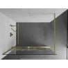 Mexen Kioto+ ścianka prysznicowa z półką Walk-in 90 x 200 cm, biały wzór, złota szczotkowana - 800-090-121-55-85