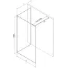 Mexen Kioto paroi de douche Walk-in 125 x 90 cm, transparent, nickel brossé - 800-125-212-97-00-090