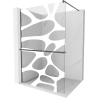 Mexen Kioto+ paroi de douche Walk-in 110 x 200 cm, motif blanc, gris canon brossé - 800-110-121-66-97