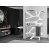 Mexen Kioto+ ścianka prysznicowa z półką Walk-in 70 x 200 cm, biała fala, gun metal - 800-070-121-95-97