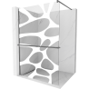 Mexen Kioto+ paroi de douche avec étagère Walk-in 80 x 200 cm, motif blanc, gun metal - 800-080-121-95-97