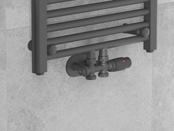 Mexen hoek-/rechte radiatorventiel, Duplex, DN50, antraciet - W908-000-66
