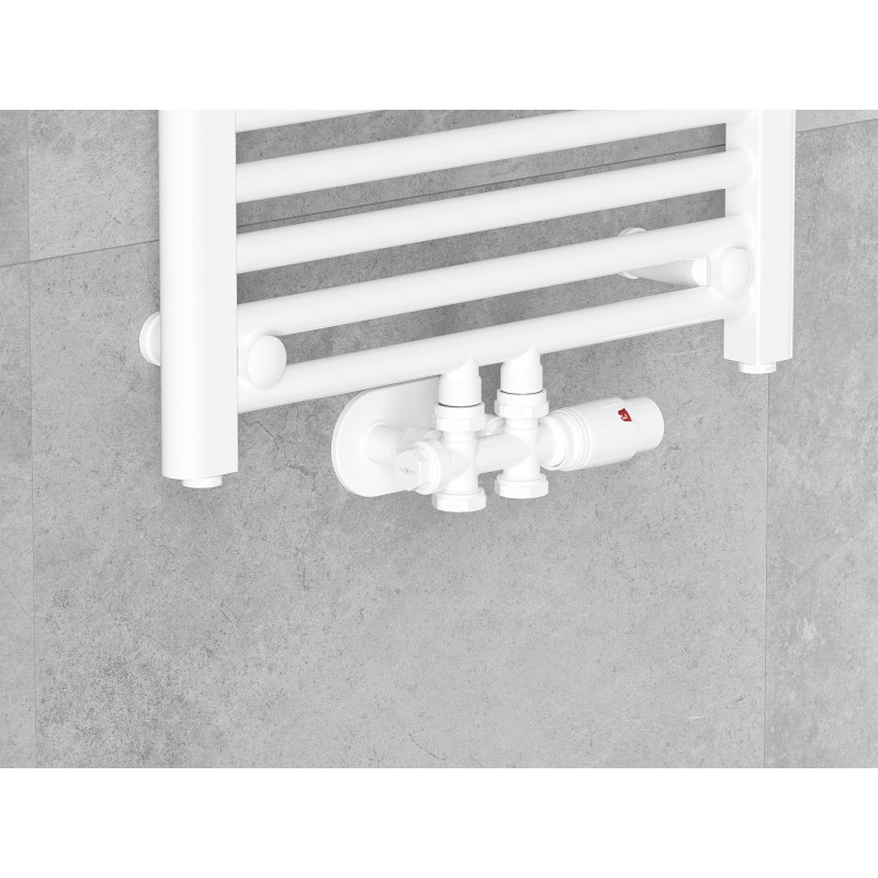 Mexen Uni-Term radiaatori nurk-/sirgeventiil, Duplex, DN50, valge - W908-000-20