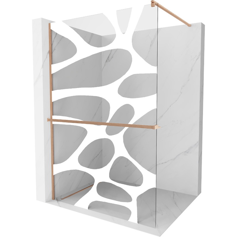 Mexen Kioto+ dušisein riiuliga Walk-in 70 x 200 cm, valge laine, harjatud vask - 800-070-121-65-97