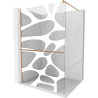 Mexen Kioto+ dušiekraan riiuliga Walk-in 80 x 200 cm, valge laine, harjatud vask - 800-080-121-65-97