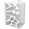 Mexen Kioto+ Duschwand mit Ablage Walk-in 90 x 200 cm, weiße Welle, gebürstetes Kupfer - 800-090-121-65-97