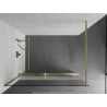 Mexen Kioto+ paroi de douche avec étagère Walk-in 120 x 200 cm, transparent/sablé, doré brossé - 800-120-121-55-35