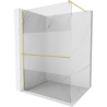 Mexen Kioto+ douchewand met plank Walk-in 120 x 200 cm, transparant/mat, goud geborsteld - 800-120-121-55-35