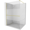 Mexen Kioto+ parete doccia con mensola Walk-in 120 x 200 cm, trasparente/brina, oro spazzolato - 800-120-121-55-35
