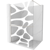 Mexen Kioto+ Duschwand mit Regal Walk-in 100 x 200 cm, weiße Welle, gebürsteter Nickel - 800-100-121-97-97