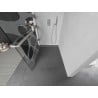 Mexen Kioto+ Duschwand mit Regal Walk-in 100 x 200 cm, weiße Welle, gebürsteter Nickel - 800-100-121-97-97