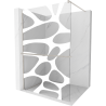 Mexen Kioto+ douchewand met plank Walk-in 120 x 200 cm, witte golf, geborsteld nikkel - 800-120-121-97-97