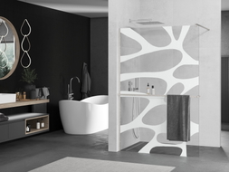 Mexen Kioto+ dušisein koos Walk-in riiuliga 120 x 200 cm, valge laine, harjatud nikli - 800-120-121-97-97