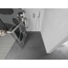 Mexen Kioto+ zidna ploča s policom Walk-in 140 x 200 cm, bijeli val, brušeni nikal - 800-140-121-97-97