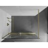 Mexen Kioto+ paroi de douche avec étagère Walk-in 120 x 200 cm, motif blanc, finition dorée brossée - 800-120-121-55-97