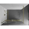 Mexen Kioto+ Walk-in tuš stijena s policom 130 x 200 cm, bijeli val, zlatna brušena - 800-130-121-55-97