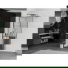 Mexen Kioto+ douchewand met plank Walk-in 70 x 200 cm, zwart raster, geborsteld gun gray - 800-070-121-66-77
