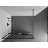 Mexen Kioto+ shower wall with shelf Walk-in 110 x 200 cm, black grid, gun gray brushed - 800-110-121-66-77