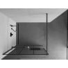 Mexen Kioto+ paroi de douche avec étagère Walk-in 100 x 200 cm, grille noire, métal gun - 800-100-121-95-77