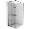 Mexen Kioto+ panel de ducha con estante Walk-in 80 x 200 cm, rejilla negra, metal de pistola - 800-080-121-95-77