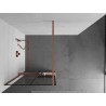 Mexen Kioto+ dušisein riiuliga Walk-in 90 x 200 cm, must ruudustik, harjatud vask - 800-090-121-65-77