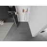 Mexen Kioto+ zidna staklena ploča za tuš s policom Walk-in 70 x 200 cm, crna mreža, brušena bakar - 800-070-121-65-77