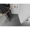Mexen Kioto+ ścianka prysznicowa z półką Walk-in 130 x 200 cm, czarna kratka, miedź szczotkowana - 800-130-121-65-77
