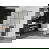 Mexen Kioto+ Duschwand mit Ablage Walk-in 120 x 200 cm, schwarzes Muster, gebürsteter Nickel - 800-120-121-97-77