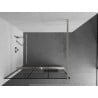 Mexen Kioto+ Duschwand mit Ablage Walk-in 100 x 200 cm, schwarzes Gitter, gebürsteter Nickel - 800-100-121-97-77