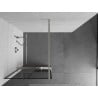 Mexen Kioto+ ścianka prysznicowa z półką Walk-in 70 x 200 cm, czarna kratka, nikiel szczotkowany - 800-070-121-97-77