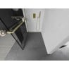 Mexen Kioto+ Walk-in Shower Panel with Shelf 130 x 200 cm, Black Pattern, Brushed Gold - 800-130-121-55-77