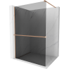 Mexen Kioto+ Duschwand mit Walk-in Regal 90 x 200 cm, Graphit, gebürstetes Messing - 800-090-121-65-40