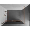 Mexen Kioto+ shower wall with Walk-in shelf 120 x 200 cm, graphite, brushed copper - 800-120-121-65-40