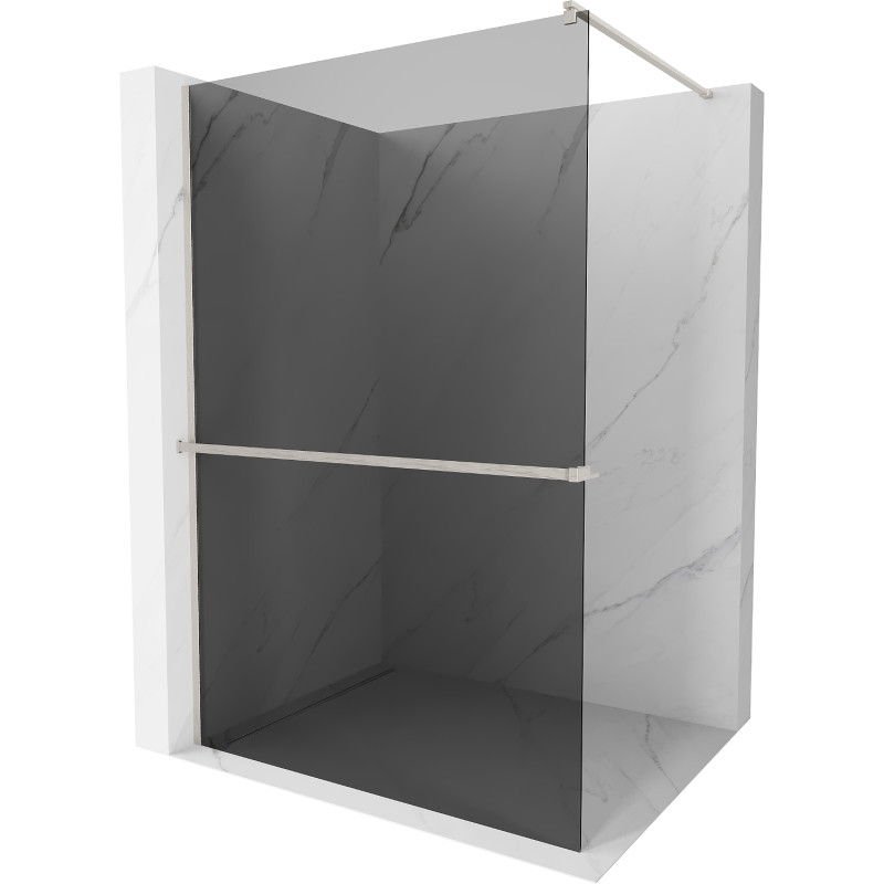Mexen Kioto+ dušisein riiuliga Walk-in 70 x 200 cm, grafiit, harjatud nikkel - 800-070-121-97-40