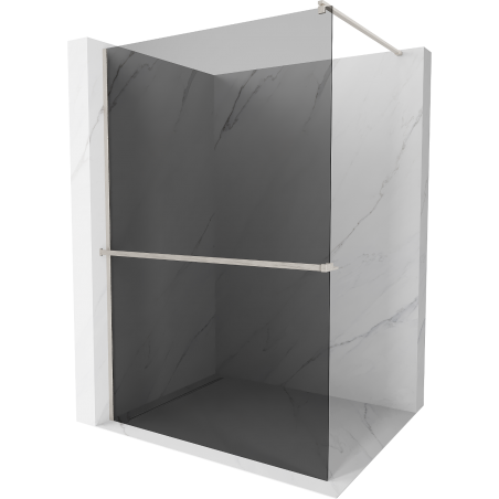 Mexen Kioto+ shower wall with shelf Walk-in 70 x 200 cm, graphite, brushed nickel - 800-070-121-97-40
