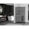 Mexen Kioto+ paroi de douche avec étagère Walk-in 100 x 200 cm, graphite, nickel brossé - 800-100-121-97-40