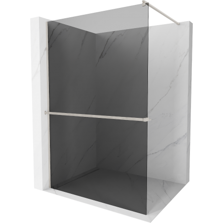 Mexen Kioto+ Duschwand mit Walk-in 120 x 200 cm, graphit, gebürstetes Nickel - 800-120-121-97-40