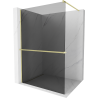 Mexen Kioto+ Duschwand mit Regal Walk-in 110 x 200 cm, Graphit, gebürstetes Gold - 800-110-121-55-40