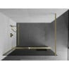 Mexen Kioto+ Duschwand mit Walk-in-Bart 120 x 200 cm, graphit, gebürstetes Gold - 800-120-121-55-40