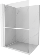 Mexen Kioto+ L tuš pregrada s policom Walk-in 55 x 200 cm, prozirna, bijela - 800-055-123-20-00